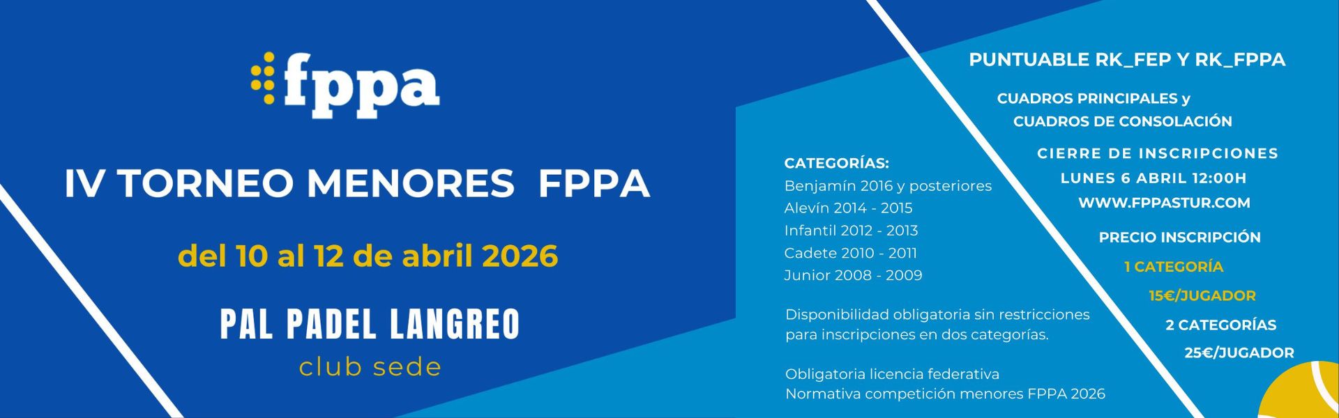 IV TORNEO MENORES FPPA / RK-FEP