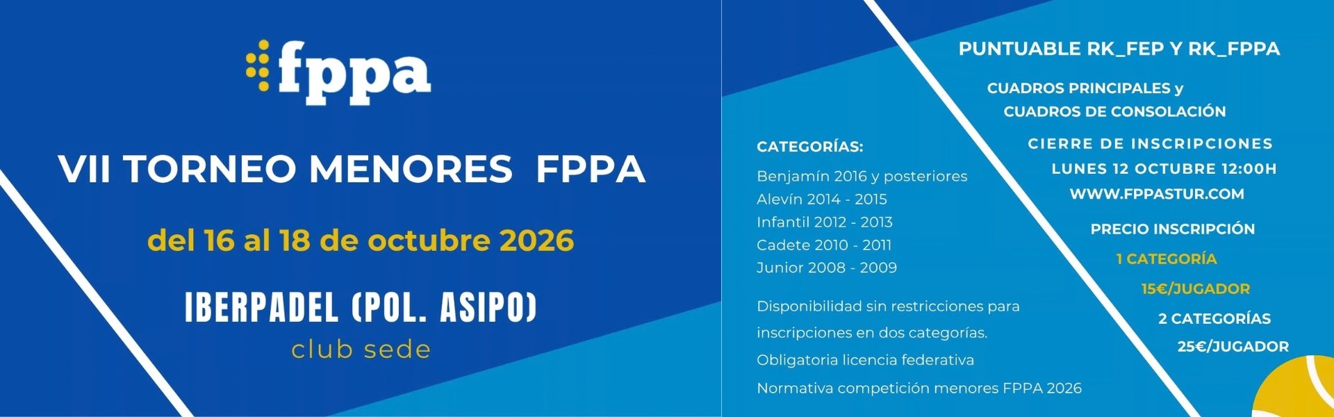 VII TORNEO CIRCUITO MENORES FPPA 2026