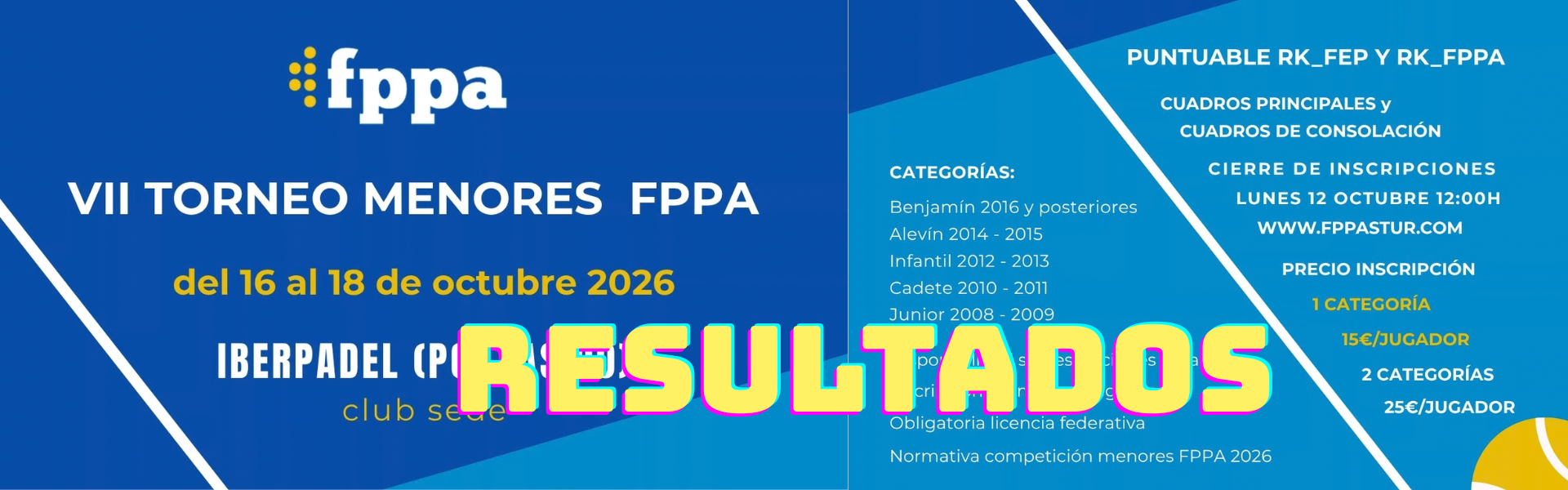 RESULTADOS VII TORNEO DE MENORES FPPA